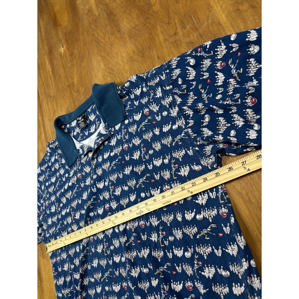 Vintage Bugs Bunny Bowling All Over Print Warner Bros Polo Shirt Mens 2XL XXL - Picture 5 of 6